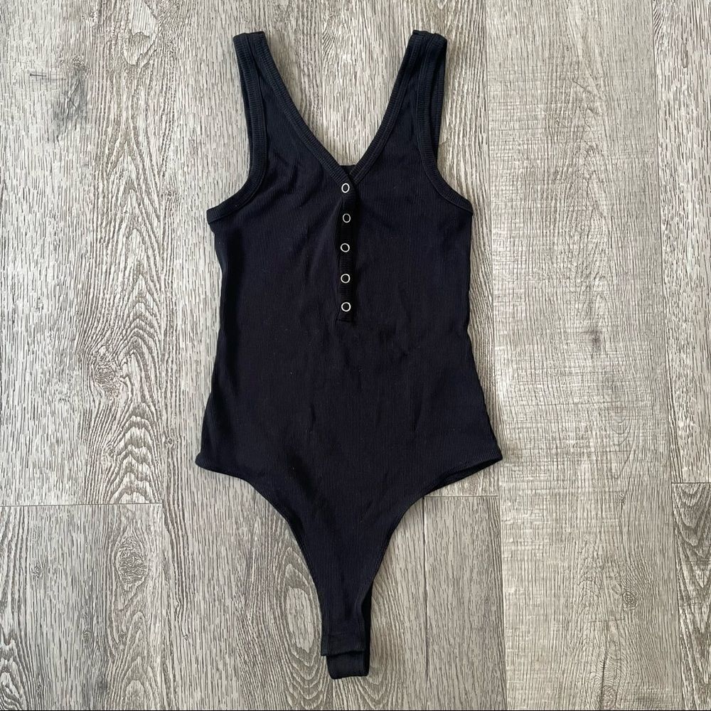 Women’s Wild Fable Black Ribbed Knit Tank Top Body Suit Size Medium